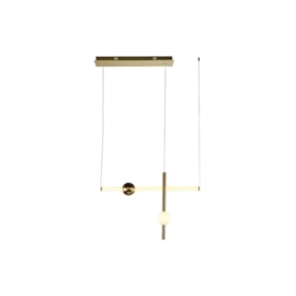 PENDENTE LED BOSSA NOVA 3000K 27W 60X90CM METAL E VIDRO DOURADO E FOSCO | BELLA ILUMINAÇÃO OC007 PENDENTE LED BOSSA NOVA 3000K 27W 60X90CM METAL E VIDRO DOURADO E FOSCO | BELLA ILUMINAÇÃO OC007