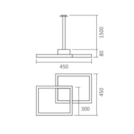 PENDENTE LED CASE 3000K 40W BIVOLT 8X45X45CM ALUMÍNIO | SPOTLINE 827/30-3000K