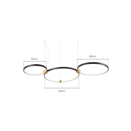 PENDENTE LED CIRCLES ANEL REDONDO TRIPLO 3000K 70W BIVOLT Ø120CM METAL PRETO E DOURADO | SKYLIGHT SKY-3076PT PENDENTE LED CIRCLES ANEL REDONDO TRIPLO 3000K 70W BIVOLT Ø120CM METAL PRETO E DOURADO | SKYLIGHT SKY-3076PT
