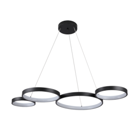 PENDENTE LED CLEAR 3000K 57W BIVOLT Ø115X180CM ALUMÍNIO PRETO | NORDECOR 2377