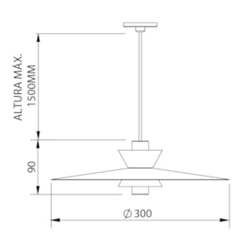 PENDENTE LED COLIBRI 300X90MM 5W 2700K 127/220V 3M CABO | NEWLINE PD02046LED27Y