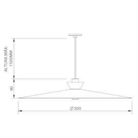 PENDENTE LED COLIBRI 500X90MM 5W 2700K 127/220V 3M CABO | NEWLINE PD02047LED27Y