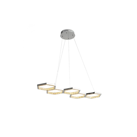 PENDENTE LED COLMÉIA METAL E CRISTAL CROMADO E CHAMPANHE 54W 3000K | BELLA ILUMINAÇÃO DW001 PENDENTE LED COLMÉIA METAL E CRISTAL CROMADO E CHAMPANHE 54W 3000K | BELLA ILUMINAÇÃO DW001