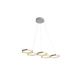 PENDENTE LED COLMÉIA METAL E CRISTAL CROMADO E CHAMPANHE 54W 3000K | BELLA ILUMINAÇÃO DW001 PENDENTE LED COLMÉIA METAL E CRISTAL CROMADO E CHAMPANHE 54W 3000K | BELLA ILUMINAÇÃO DW001