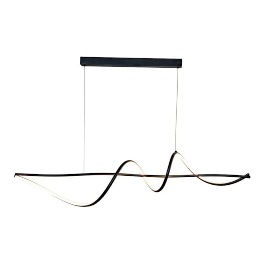 PENDENTE LED CONTOUR 3000K 30W BIVOLT 120X20CM METAL E SILICONE PRETO | USINA IMPORTS UI20250/120PT