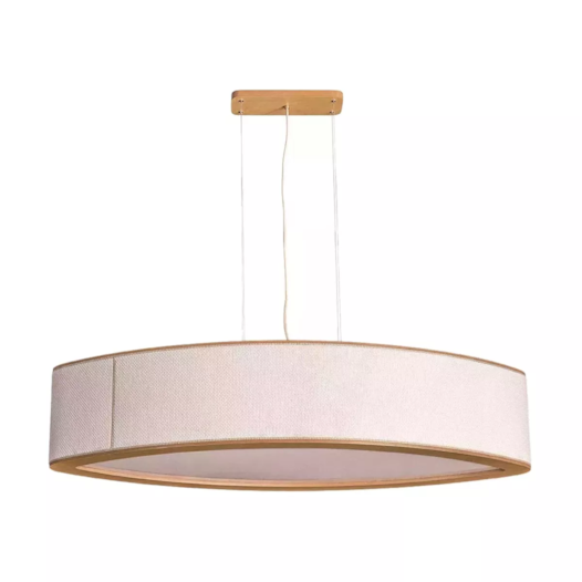 PENDENTE LED CURITIBA 120CM X 25CM MADEIRA E TECIDO NATURAL E SQUARE | MADELUSTRE 3418NA/92 PENDENTE LED CURITIBA 120CM X 25CM MADEIRA E TECIDO NATURAL E SQUARE | MADELUSTRE 3418NA/92