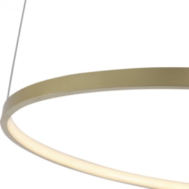 PENDENTE LED DAIRE 3000K 28W BIVOLT Ø65X180CM ALUMÍNIO DOURADO FOSCO | NORDECOR 2236