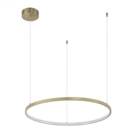 PENDENTE LED DAIRE 3000K 28W BIVOLT Ø65X180CM ALUMÍNIO DOURADO FOSCO | NORDECOR 2236