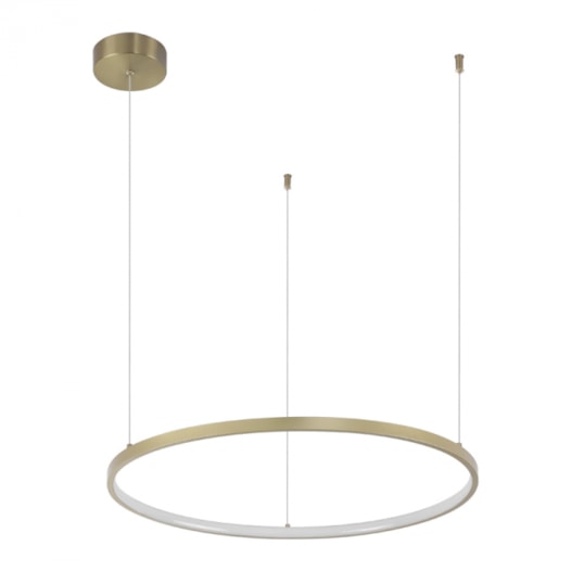 PENDENTE LED DAIRE 3000K 28W BIVOLT Ø65X180CM ALUMÍNIO DOURADO FOSCO | NORDECOR 2236