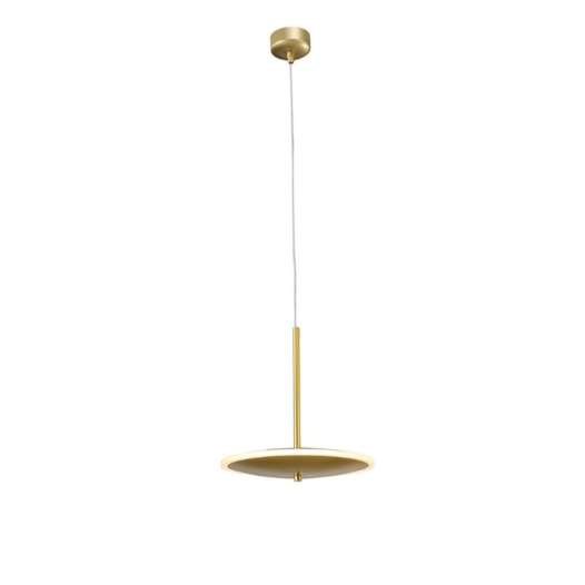 PENDENTE LED DISC REDONDO 2700K 18W BIVOLT Ø40CM METAL E ACRÍLICO BRONZE | +LUZ PE-109/18.40BRO