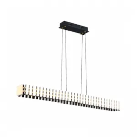 PENDENTE LED DISKIO RETANGULAR 3000K 42W BIVOLT Ø100CM METAL PRETO| +LUZ PE-143/42.100PT