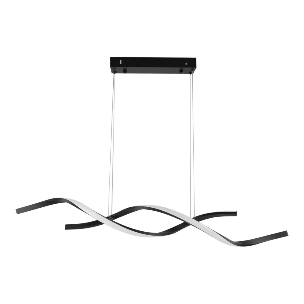 PENDENTE LED DOUBLE SPIN 3000K 32W BIVOLT 100CM ALUMÍNIO PRETO