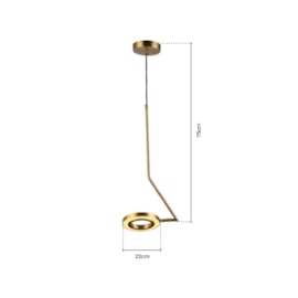 PENDENTE LED EGO 3000K 10W BIVOLT Ø22X75CM METAL E ACRÍLICO BRONZE | SKYLIGHT SKY-3096