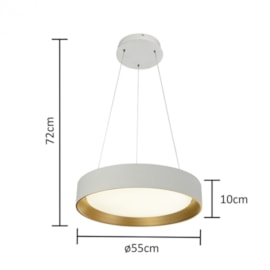 PENDENTE LED ESME POLICARBONATO E AÇO BRANCO | HEVVY 1154 LY-8802L BC+DR