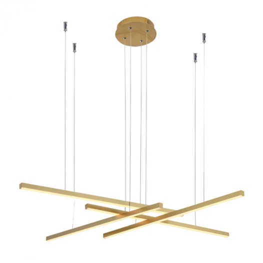 PENDENTE LED FATO 3000K 60W BIVOLT 4X120X120CM ALUMÍNIO E SILICONE DOURADO | BELLA ILUMINAÇÃO GD008 PENDENTE LED FATO 3000K 60W BIVOLT 4X120X120CM ALUMÍNIO E SILICONE DOURADO | BELLA ILUMINAÇÃO GD008