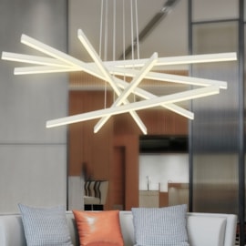 PENDENTE LED FLAT LINE 2700K 96W BIVOLT Ø101,5CM METAL E ACRÍLICO BRANCO | +LUZ PE-097/96.27BF PENDENTE LED FLAT LINE 2700K 96W BIVOLT Ø101,5CM METAL E ACRÍLICO BRANCO | +LUZ PE-097/96.27BF