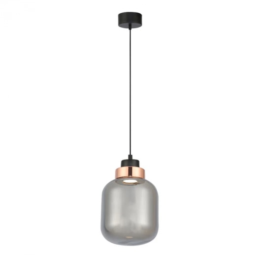 PENDENTE LED FOG 3000K 10W BIVOLT Ø18X25,5CM METAL E VIDRO ROSE GOLD, PRETO E FUMÊ | BELLA ILUMINAÇÃO HC017 PENDENTE LED FOG 3000K 10W BIVOLT Ø18X25,5CM METAL E VIDRO ROSE GOLD, PRETO E FUMÊ | BELLA ILUMINAÇÃO HC017