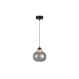 PENDENTE LED FOG 3000K 10W BIVOLT Ø22X21,5CM METAL E VIDRO ROSE GOLD, PRETO E FUMÊ | BELLA ILUMINAÇÃO HC018 PENDENTE LED FOG 3000K 10W BIVOLT Ø22X21,5CM METAL E VIDRO ROSE GOLD, PRETO E FUMÊ | BELLA ILUMINAÇÃO HC018