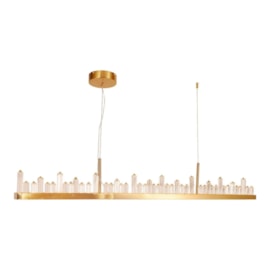 PENDENTE LED FROSTY LINEAR 3000K 46W BIVOLT 120X11CM CRISTAL E ALUMÍNIO DOURADO ESCOVADO | USINA IMPORTS UI20350/120DR PENDENTE LED FROSTY LINEAR 3000K 46W BIVOLT 120X11CM CRISTAL E ALUMÍNIO DOURADO ESCOVADO | USINA IMPORTS UI20350/120DR