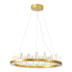 PENDENTE LED FROSTY REDONDO 3000K 46W BIVOLT Ø60X11CM CRISTAL E ALUMÍNIO DOURADO ESCOVADO | USINA IMPORTS UI20350/60DR