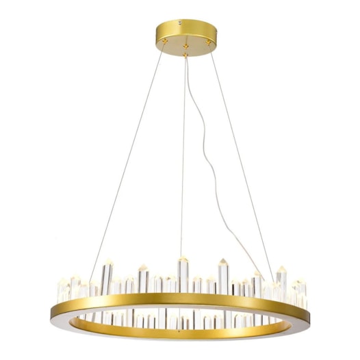 PENDENTE LED FROSTY REDONDO 3000K 46W BIVOLT Ø60X11CM CRISTAL E ALUMÍNIO DOURADO ESCOVADO | USINA IMPORTS UI20350/60DR PENDENTE LED FROSTY REDONDO 3000K 46W BIVOLT Ø60X11CM CRISTAL E ALUMÍNIO DOURADO ESCOVADO | USINA IMPORTS UI20350/60DR