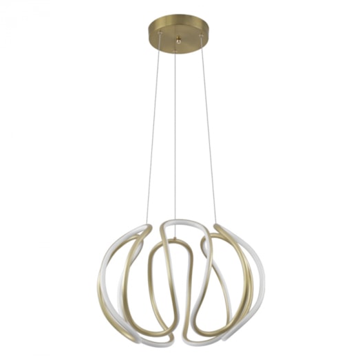 PENDENTE LED GAIA 3000K 87W BIVOLT Ø44X33CM ALUMÍNIO DOURADO | NORDECOR 2224 PENDENTE LED GAIA 3000K 87W BIVOLT Ø44X33CM ALUMÍNIO DOURADO | NORDECOR 2224