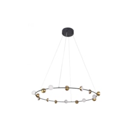 PENDENTE LED GRAVIOLA METAL E ACRÍLICO DOURADO, PRETO E BRANCO 48W 3000K | BELLA ILUMINAÇÃO DS001 PENDENTE LED GRAVIOLA METAL E ACRÍLICO DOURADO, PRETO E BRANCO 48W 3000K | BELLA ILUMINAÇÃO DS001