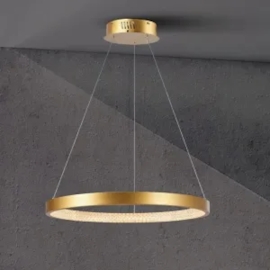 PENDENTE LED GYROS 3000K 30W BIVOLT Ø60CM ALUMÍNIO DOURADO| +LUZ PE-135/30.60DF PENDENTE LED GYROS 3000K 30W BIVOLT Ø60CM ALUMÍNIO DOURADO| +LUZ PE-135/30.60DF