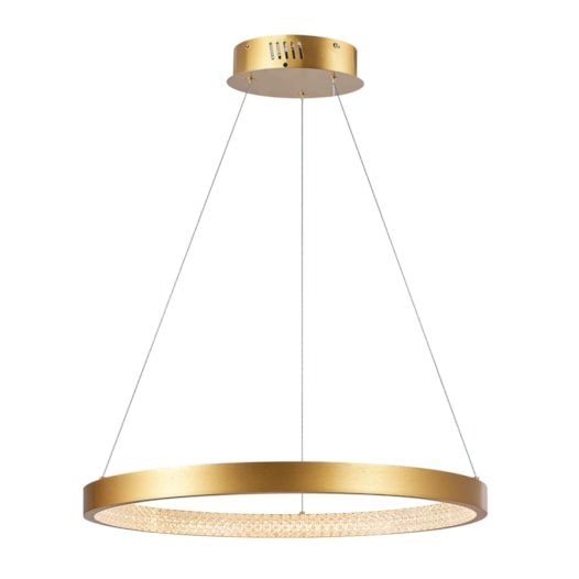 PENDENTE LED GYROS 3000K 30W BIVOLT Ø60CM ALUMÍNIO DOURADO| +LUZ PE-135/30.60DF PENDENTE LED GYROS 3000K 30W BIVOLT Ø60CM ALUMÍNIO DOURADO| +LUZ PE-135/30.60DF