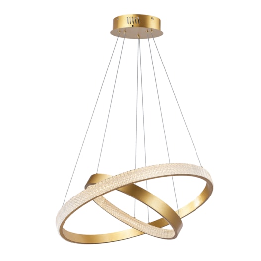 PENDENTE LED GYROS 3000K 50W BIVOLT Ø40x60CM ALUMÍNIO DOURADO| +LUZ PE-136/50.60DF PENDENTE LED GYROS 3000K 50W BIVOLT Ø40x60CM ALUMÍNIO DOURADO| +LUZ PE-136/50.60DF