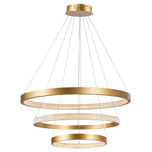 PENDENTE LED GYROS 3000K 90W BIVOLT Ø80CM ALUMÍNIO DOURADO| +LUZ PE-137/90.80DF PENDENTE LED GYROS 3000K 90W BIVOLT Ø80CM ALUMÍNIO DOURADO| +LUZ PE-137/90.80DF