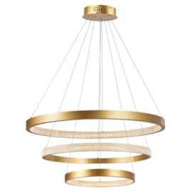 PENDENTE LED GYROS 3000K 90W BIVOLT Ø80CM ALUMÍNIO DOURADO| +LUZ PE-137/90.80DF PENDENTE LED GYROS 3000K 90W BIVOLT Ø80CM ALUMÍNIO DOURADO| +LUZ PE-137/90.80DF