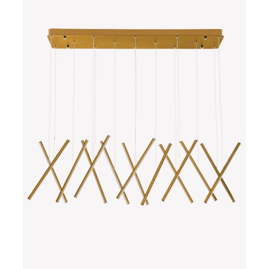 PENDENTE LED HALLEY 3000K 87W BIVOLT 30X130CM ALUMÍNIO DOURADO | OPUS LED OPS 35901 PENDENTE LED HALLEY 3000K 87W BIVOLT 30X130CM ALUMÍNIO DOURADO | OPUS LED OPS 35901