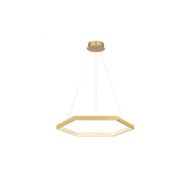 PENDENTE LED HEX SEXTAVADO 3000K 30W BIVOLT Ø60X3,5CM METAL E ACRÍLICO DOURADO E TRANSPARENTE | BELLA ILUMINAÇÃO GD004 PENDENTE LED HEX SEXTAVADO 3000K 30W BIVOLT Ø60X3,5CM METAL E ACRÍLICO DOURADO E TRANSPARENTE | BELLA ILUMINAÇÃO GD004
