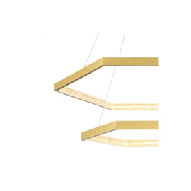 PENDENTE LED HEX SEXTAVADO DUPLO 3000K 50W METAL E ACRÍLICO DOURADO E TRANSP | BELLA ILUMINAÇÃO GD005 PENDENTE LED HEX SEXTAVADO DUPLO 3000K 50W METAL E ACRÍLICO DOURADO E TRANSP | BELLA ILUMINAÇÃO GD005