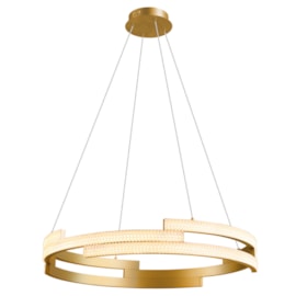 PENDENTE LED HOOP 3000K 100W BIVOLT Ø82CM ALUMÍNIO DOURADO| +LUZ PE-140/100.82DF