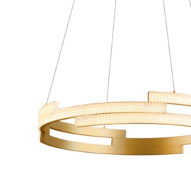 PENDENTE LED HOOP 3000K 78W BIVOLT Ø62CM ALUMÍNIO DOURADO| +LUZ PE-140/78.62DF