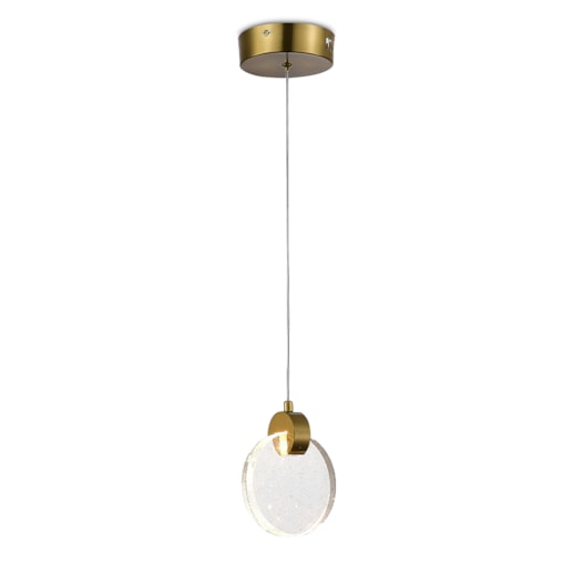 PENDENTE LED ICY 3000K 5W BIVOLT Ø15CM METAL BRONZE | +LUZ PE-179/5.15BRO