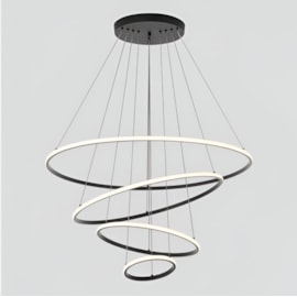 PENDENTE LED INVERSE RED. 4*AROS 99W 3000K PRETO | NORDECOR 2167 PENDENTE LED INVERSE RED. 4*AROS 99W 3000K PRETO | NORDECOR 2167