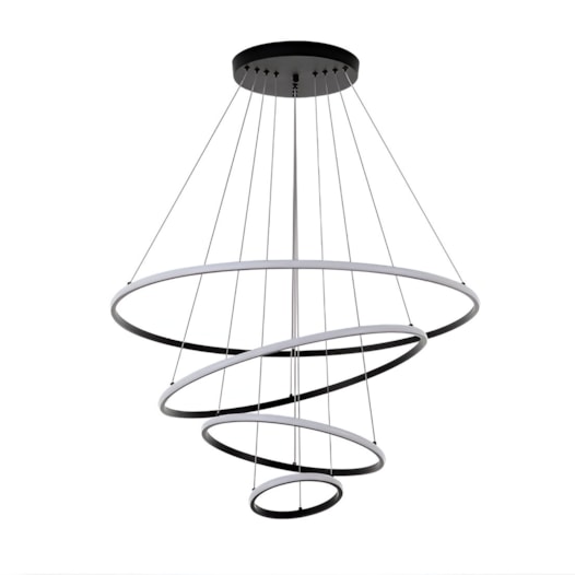 PENDENTE LED INVERSE RED. 4*AROS 99W 3000K PRETO | NORDECOR 2167 PENDENTE LED INVERSE RED. 4*AROS 99W 3000K PRETO | NORDECOR 2167