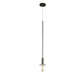 PENDENTE LED JADORE 3000K 4W BIVOLT 10X80CM CRISTAL E METAL ONIX | STUDIOLUCE PD1688OX