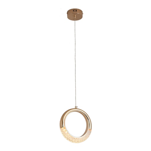 PENDENTE LED JEWEL REDONDO 3000K 4W BIVOLT 22XØ20CM ALUMÍNIO E ACRÍLICO DOURADO POLIDO | USINA IMPORTS UI20375/20DR PENDENTE LED JEWEL REDONDO 3000K 4W BIVOLT 22XØ20CM ALUMÍNIO E ACRÍLICO DOURADO POLIDO | USINA IMPORTS UI20375/20DR