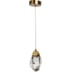 PENDENTE LED JOULIE 3000K 3W BIVOLT Ø8X13CM CRISTAL E METAL TRANSPARENTE E DOURADO | SKYLIGHT SKY-4012