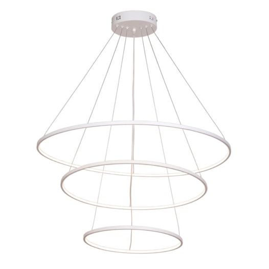 PENDENTE LED JÚPITER ANEL REDONDO TRIPLO 3000K 46W BIVOLT Ø80CM METAL BRANCO | SKYLIGHT SKY-3037BR PENDENTE LED JÚPITER ANEL REDONDO TRIPLO 3000K 46W BIVOLT Ø80CM METAL BRANCO | SKYLIGHT SKY-3037BR