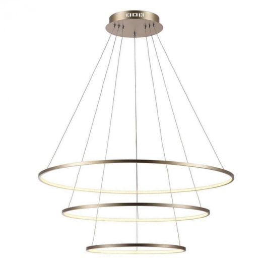 PENDENTE LED JÚPITER ANEL REDONDO TRIPLO 3000K 46W BIVOLT Ø80CM METAL DOURADO | SKYLIGHT SKY-3037DO PENDENTE LED JÚPITER ANEL REDONDO TRIPLO 3000K 46W BIVOLT Ø80CM METAL DOURADO | SKYLIGHT SKY-3037DO