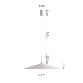 PENDENTE LED KALE DRE 45CM 10W 3000K BRANCO | NORDECOR 2865