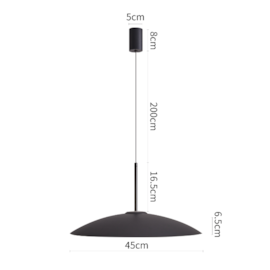 PENDENTE LED KALE GER 45CM 10W 3000K PRETO | NORDECOR 2862