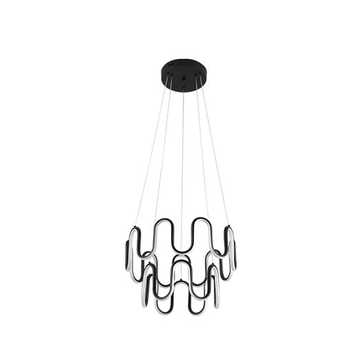 PENDENTE LED KELI 3000K 82W BIVOLT Ø42X32CM ALUMÍNIO PRETO | NORDECOR 2225