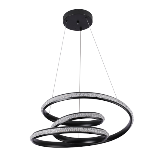 PENDENTE LED KILE CRISTAL 3000K 55W BIVOLT Ø55X16CM ALUMÍNIO E ACRÍLICO PRETO | NORDECOR 2342 PENDENTE LED KILE CRISTAL 3000K 55W BIVOLT Ø55X16CM ALUMÍNIO E ACRÍLICO PRETO | NORDECOR 2342