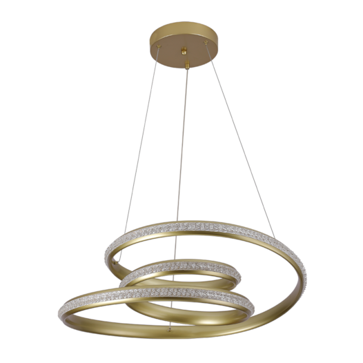 PENDENTE LED KILE CRISTAL 3000K 55W BIVOLT Ø55X16CM  DOURADO FOSCO | NORDECOR 2343 PENDENTE LED KILE CRISTAL 3000K 55W BIVOLT Ø55X16CM  DOURADO FOSCO | NORDECOR 2343